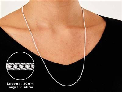 Cadena Gourmette 1,8 mm, 60 cm, Plata 925 - Imagen Estandar - 3