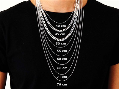 Cadena Gourmette Con Diamantes, 1 mm, 71 cm, Plata 925 - Imagen Estandar - 6