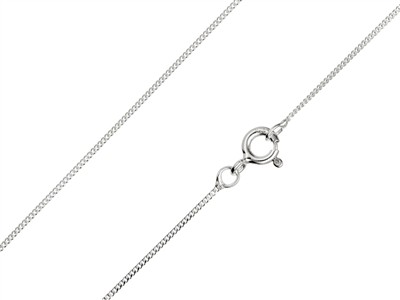 Cadena De Eslabones Gourmette Diamantada 0,90mm, 45cm, Plata 925