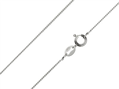 Cadena De Eslabones Gourmette Con Diamantes 1,1 mm, 45 cm, Plata 925 - Imagen Estandar - 1