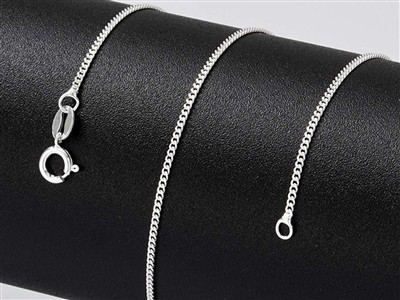 Cadena De Malla Gourmette Diamantada De 1,2 Mm, 55 Cm, Plata 925 - Imagen Estandar - 4