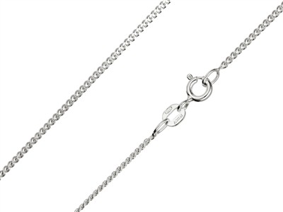 Cadena De Eslabn Gourmette Diamantado 1,5mm, 40-45cm, Plata 925
