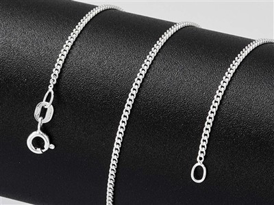 Cadena De Eslabón Gourmette Diamantado 1,5 mm, 40-45 cm, Plata 925 - Imagen Estandar - 4