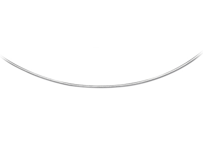 Collar Omega Curvado 2,4 Mm, 42-45 Cm, Plata 925 Rh