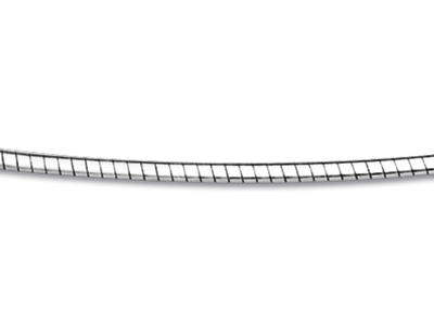 Collar Omega Abombado 2,4 mm, 42-45 cm, Plata 925 Rh - Imagen Estandar - 2