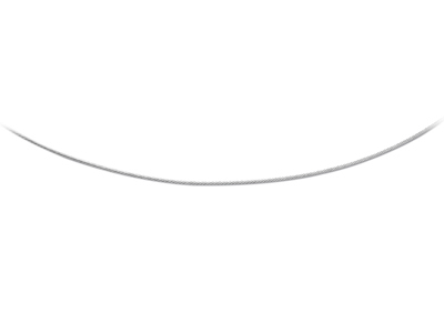 Collar Cable 1mm, 42 Cm, Plata 925 Rodiada