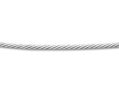 Collar De Cable 0,80 mm, 42 cm, Plata 925 Rodiada - Imagen Estandar - 2