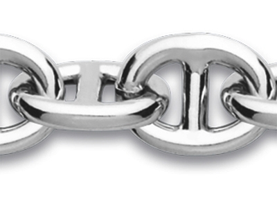 Pulsera De Eslabones Marinos 15 mm,22 cm, Plata 925 Rh - Imagen Estandar - 2