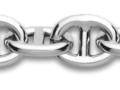 Pulsera De Eslabones Marinos 13 mm,21 cm, Plata 925 Rh - Imagen Estandar - 2