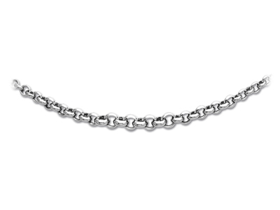 Collar Jaseron 10 MM Gota, 45 Cm, Plata 925 Rh