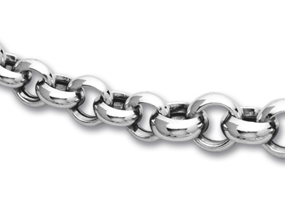 Collar De Malla Jaseron, Descenso De 10 mm, 45 cm, Plata 925 Rh - Imagen Estandar - 2