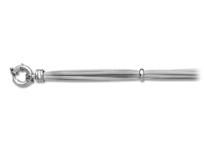 Pulsera De Eslabones Tipo Columna De Mltiples Filas, 19cm, Plata 925