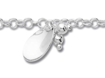 Pulsera Con Dijes De Hojas, 19 cm, Plata 925 - Imagen Estandar - 2