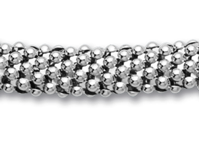Collar De Rejilla De 8 mm, Cierre Con Óxidos De Circonio, 42 cm, Plata925 Rh - Imagen Estandar - 2