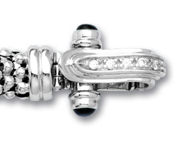 Collar De Rejilla De 8 mm, Cierre Con Óxidos De Circonio, 42 cm, Plata925 Rh - Imagen Estandar - 3