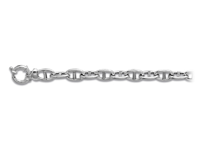 Pulsera Malla Marina 11 Mm, 19 Cm, Plata 925 Rodiada