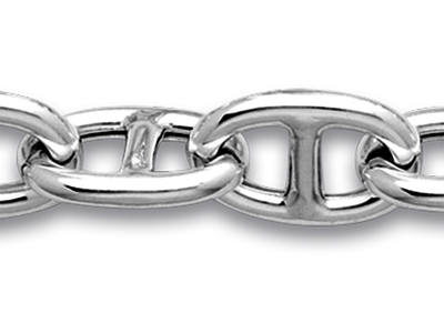 Pulsera De Cadena De Eslabones Tipomariner 11 mm, 21 cm, Plata 925 Ro Diada - Imagen Estandar - 2