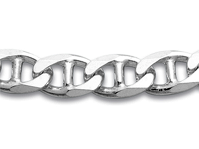 Collar Para Hombre, 6 MM Macizo Batido Marino, 55 Cm, Plata 925 - Imagen Estandar - 2