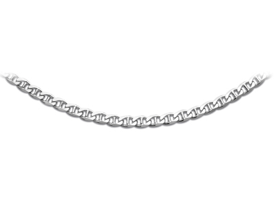 Collar Para Hombre, Cadena De Eslabones Mariner Martillada Slida De 7,5mm, 55cm, Plata 925