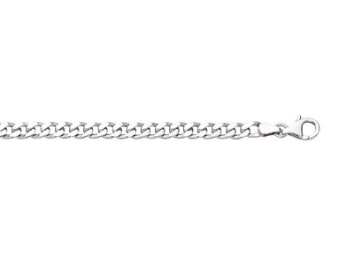 Pulsera Cadena Plana 4 Caras 5 Mm, 19 Cm, Plata 925 Rodiada