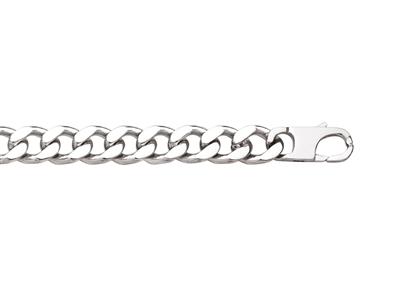 Pulsera Cadena De 4 Lados 10 Mm, 22 Cm, Plata 925 Rodiada - Imagen Estandar - 1