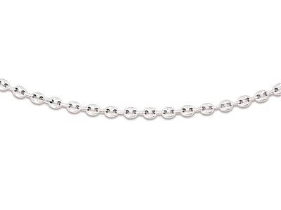 Collar De Malla De Granos De Caf Huecos 4mm, 45cm, Plata 925 Rodiada