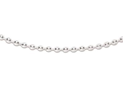 Collar Granos De Café Huecos 4 Mm, 45 Cm, Plata 925 Rodiada