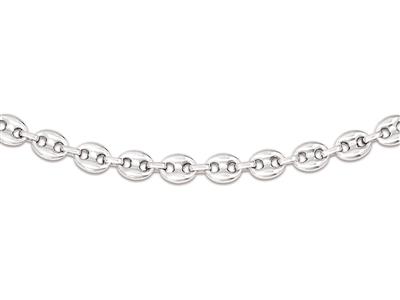 Collar De Cadena Con Eslabones De Caf Huecos 7,8mm, 55cm, Plata 925rodiada