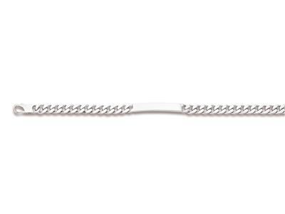 Pulsera De Identificacin Eslabn Cubano Limada 4 Caras 5,8mm, 20cm,plata 925 Rh