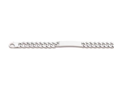 Pulsera Identidad Cadena De Eslabones Pulida 4 Caras 8,6mm, 22cm, Plata 925 Rodiada