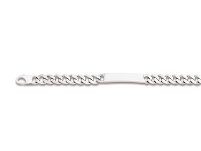 Pulsera Identidad Curbed 8,6 Mm, 22 Cm, Plata 925 Rodiada