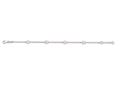Pulsera Con Mariposas 6 Mm, 16-18 Cm, Plata 925 Rodiada