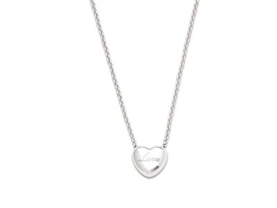 Collar Love Con Forma De Corazn, 423 Cm, Plata 925 Rodiada