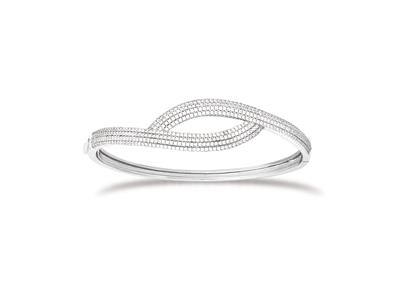 Brazalete De Brazalete De Fantasa 7mm, 56mm, Plata 925 Rodiada