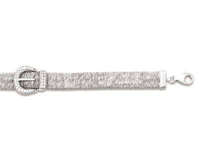 Pulsera De Cinturn Tejida, 10mm, Hebilla De xido De Circonio, 19cm, Plata 925 Rodiada
