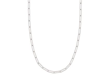 Collar Largo, Rectangulo, 89 Cm, Plata 925, Rodiado