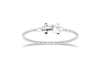 Brazalete Tipo Esclava De Cadena Depalomitas De 3,5 Mm, Cierre De Laz O Con Circonita, 60 X 50 Mm, Plata