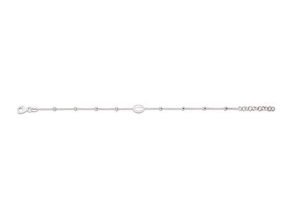 Pulsera Virgen Milagrosa Con Cadenade 6 Bolas, 16-18,5cm, Plata 925 Rodiada