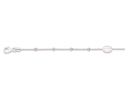 Pulsera Virgen Milagrosa Con Cadenade 6 Bolas, 16-18,5 cm, Plata 925 Rodiada - Imagen Estandar - 2