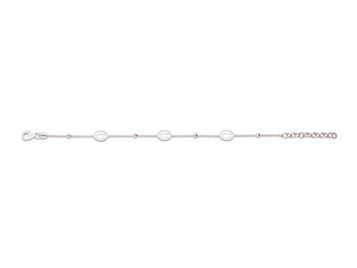 Pulsera 3 Vrgenes Milagrosas Sobrecadena Alternada 4 Bolas, 16-18,5c M, Plata 925 Rodiada