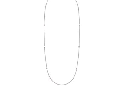 Sautoir De Tenis Con Circonitas Cadena Palomitas 1,6mm, 90cm, Plata 925 Rodiada