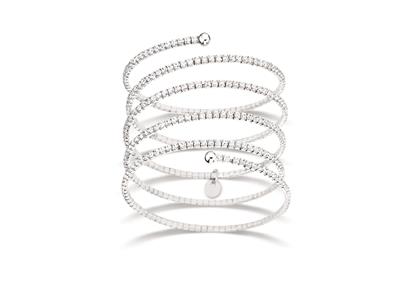 Pulsera Boa 5 Vueltas 2,2 Mm, xidos De Circonio, Plata 925 Rodiada