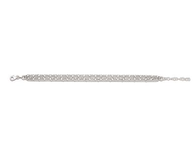 Pulsera De Cadena Fantasa De 6 Hileras, 183cm, Plata 925 Rodiada
