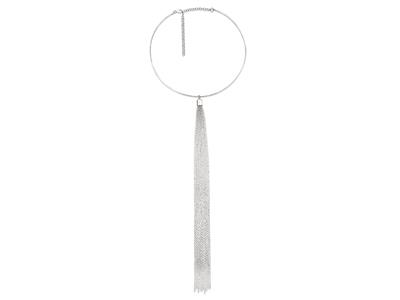 Collar Cravatte, Alambre Slido 1,70 Mm, 13 Cadenas De 25 Cm, Plata 925 Rodiada, 42 Cm