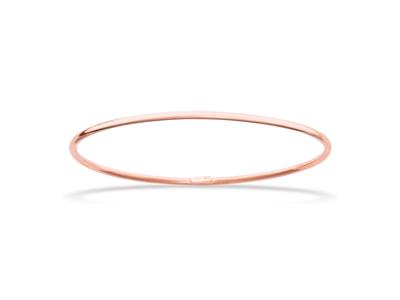 Pulsera Jonc Esclave Tubo Hueco 2 Mm, 62 Mm, Plata 925 Rodiada