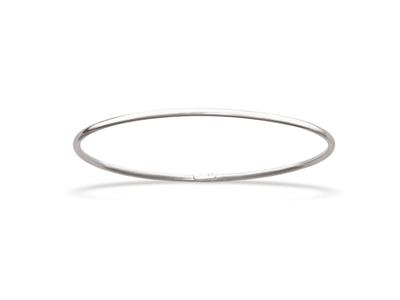 Pulsera Jonc Esclave Tubo Hueco, 62 Mm, Plata 925 Rodiada