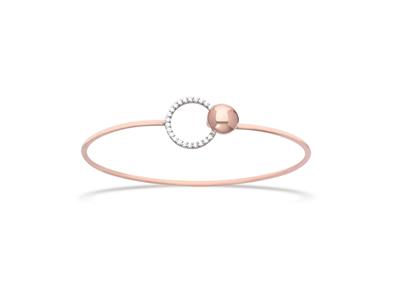 Pulsera Crculo Con Circonita En Bola, 58 X 48 Mm, Plata 925 Rodiada