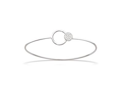 Pulsera Crculo En Bola Con Circonita, 58 X 48 Mm, Plata 925 Rodiada