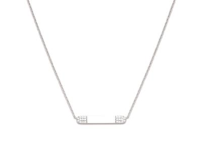 Collar Hilera xido De Circonio 28 X 4mm, 40-45cm, Plata 925 Rodiada