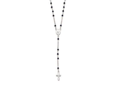Rosario Lapis Lazulis, 425 Cm, Plata 925 Rodiada